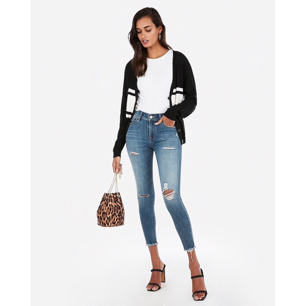Express Mid-Rise Distressed Cropped Legging Jean